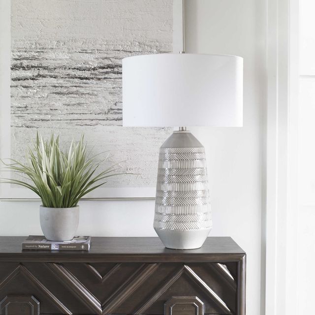 Uttermost Rewind Soft Gray Table Lamp 7