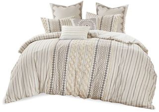 Olliix by INK+IVY Ivory Full/Queen Imani Cotton Duvet Cover Mini Set