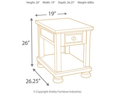 Table d'extrémité carrée Porter, brun, Signature Design by Ashley® 7