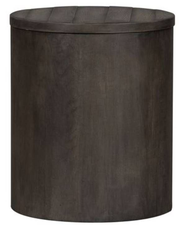 Liberty Modern Farmhouse Dusty Charcoal Drum End Table-0