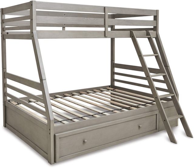 Signature Design by Ashley® Lettner Light Gray Twin/Full Storage Bunk Bed-0