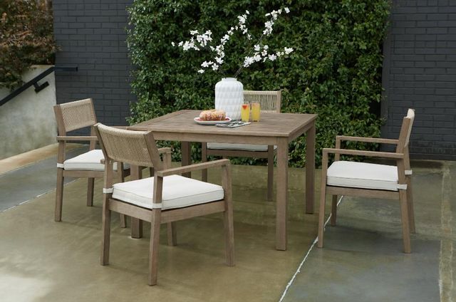 Signature Design by Ashley® Aria 5-Piece Brown Outdoor Dining Set 3