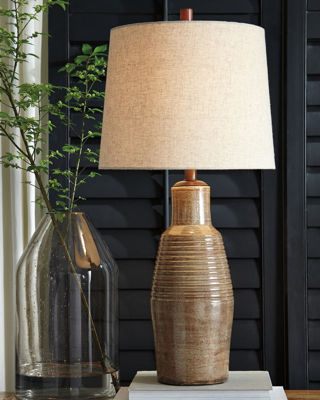 Signature Design by Ashley® Calixto Taupe Terracotta Table Lamp 1