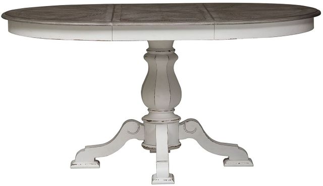 Liberty Furniture Magnolia Manor 5 Piece Antique White Pedestal Table Set-3