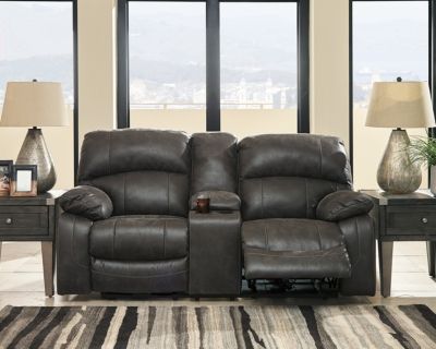 Signature Design by Ashley® Dunwell Steel Power Reclining Loveseat with Console and Adjustable Headrest 9