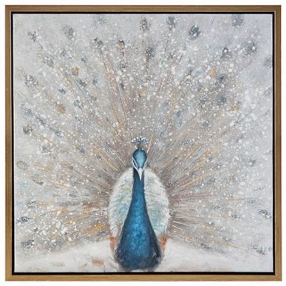 Olliix by Madison Park Gilded Peacock Multicolor Framed Canvas