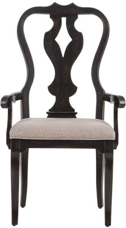 Liberty Furniture Chesapeake Antique Black Splat Back Arm Chair (RTA)
