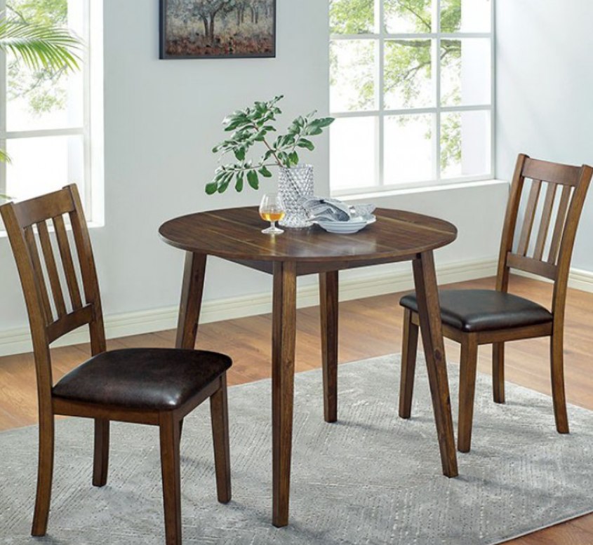 small round table with 3 chairs