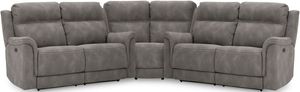 Signature Design by Ashley® Next-Gen DuraPella 3-Piece Slate Power Reclining Sectional with Wedge