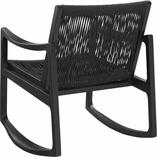 Powell® Jeno Black Woven Rocking Chair-2