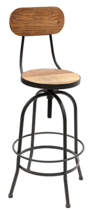 Progressive® Furniture Karma Aged Dark Bronze/Reclaimed Pine Adjustable Swivel Stool