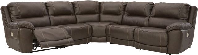 Signature Design by Ashley® Dunleith Chocolate 5-Piece Power Reclining Sectional-2