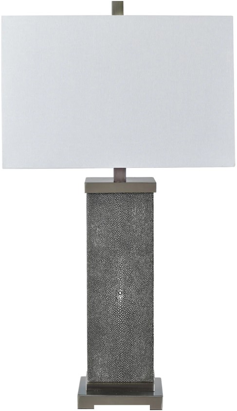 Crestview Collection Dixon Black Shagreen/Brushed Nickle/White Table Lamp