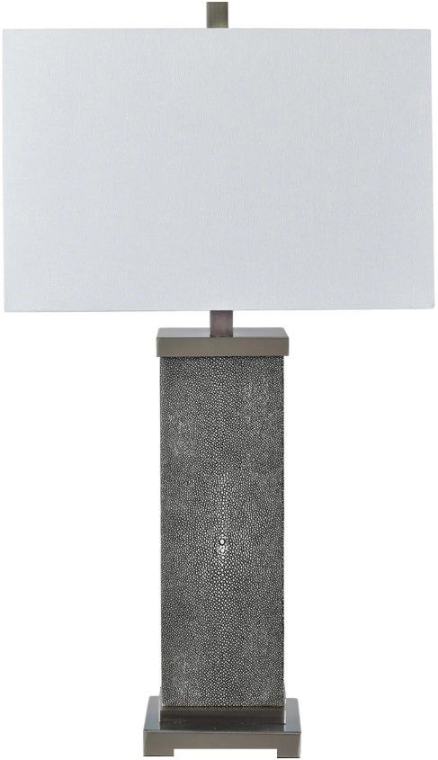 Crestview Collection Dixon Black Shagreen/Brushed Nickle/White Table Lamp-0