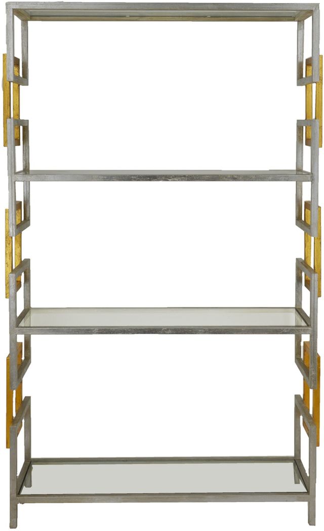Zeugma Imports® Silver and Gold Bookcase-0
