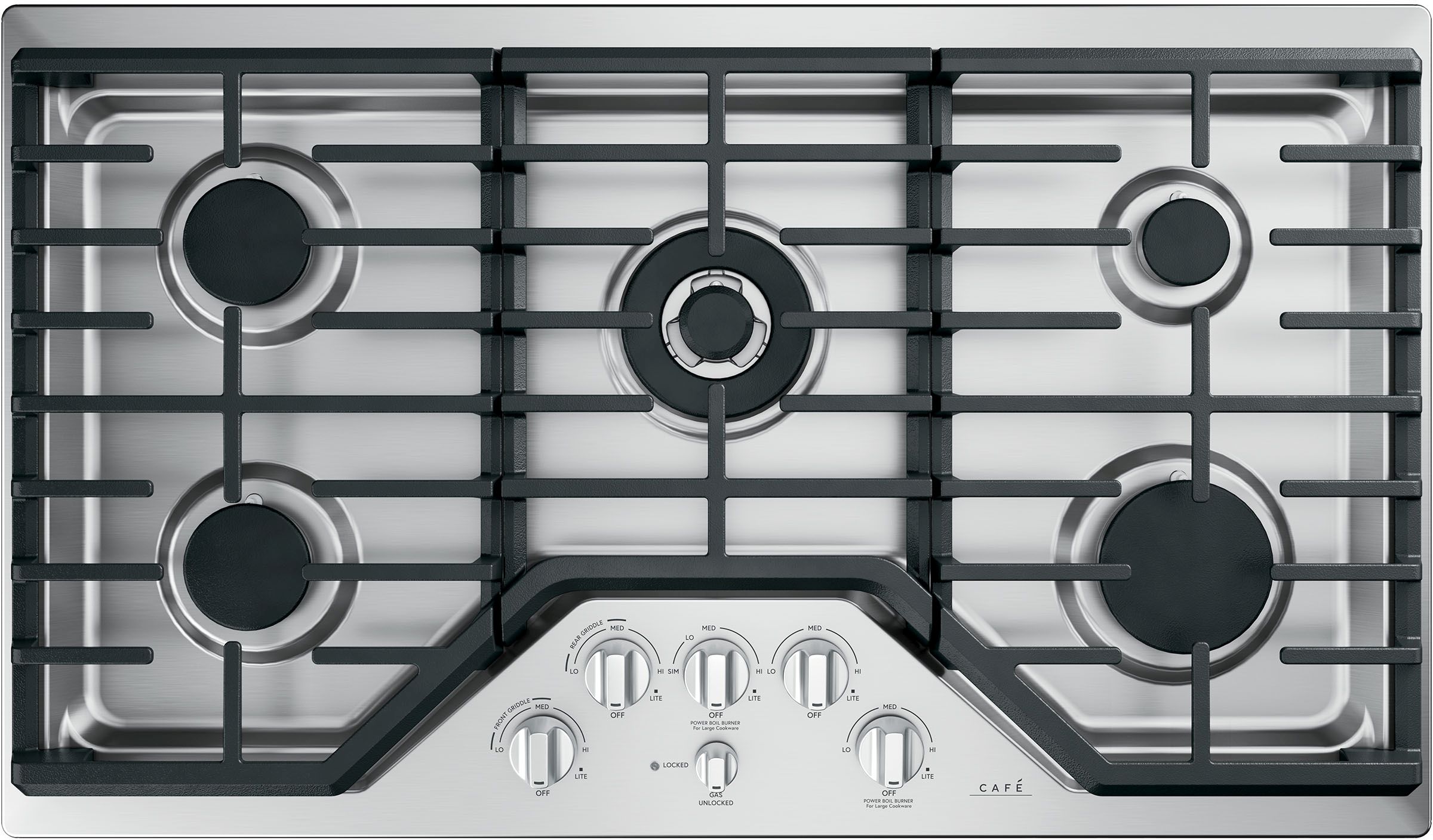 Café™ 36" Stainless Steel Gas Cooktop-CGP95362MS1