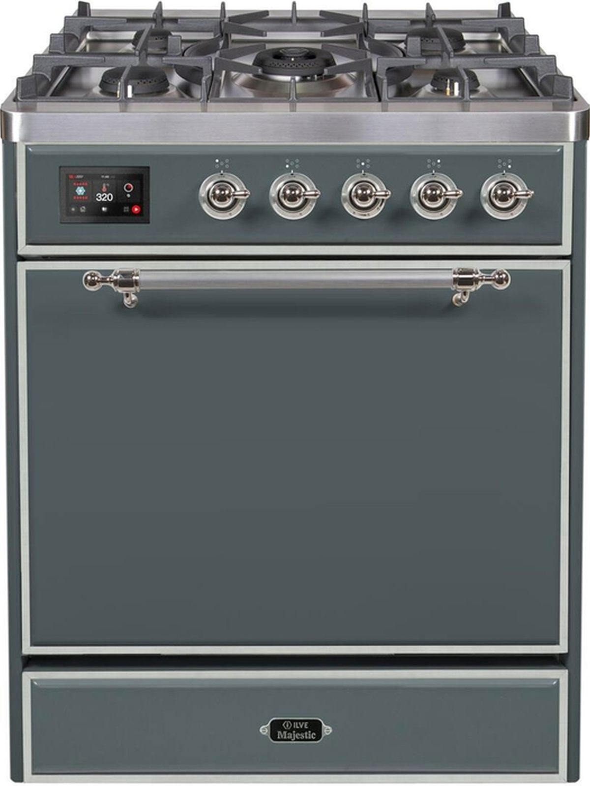 grey dual fuel cooker