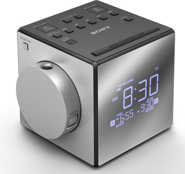 Sony® Silver Time Projection Clock Radio 1