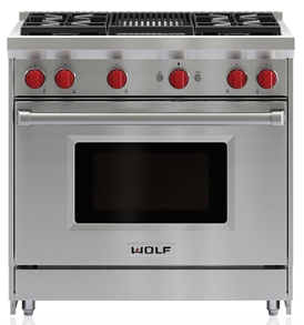 Wolf® 36" Stainless Steel Pro Style Gas Range-GR364C