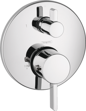 Hansgrohe Ecostat Brushed Nickel Thermostatic Trim S with Volume Control and Diverter