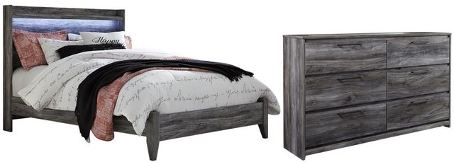 Signature Design by Ashley® Baystorm 2-Piece Gray Queen Panel Bed Set-0