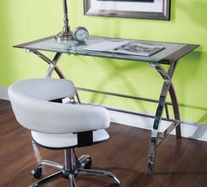 Powell® Jared 2-Piece Chrome/White Desk and Chair Set