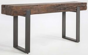 Classic Home Duarte Reclaimed Brown 60" Console Table with Black Base