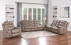 Lifestyle Mushroom Power Sofa and Loveseat with FREE Recliner