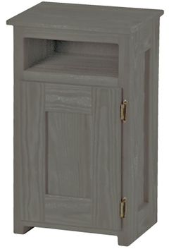 Crate Designs™ Furniture Graphite Right Side Hinge Door Petite Nightstand with Lacquer Finish Top Only
