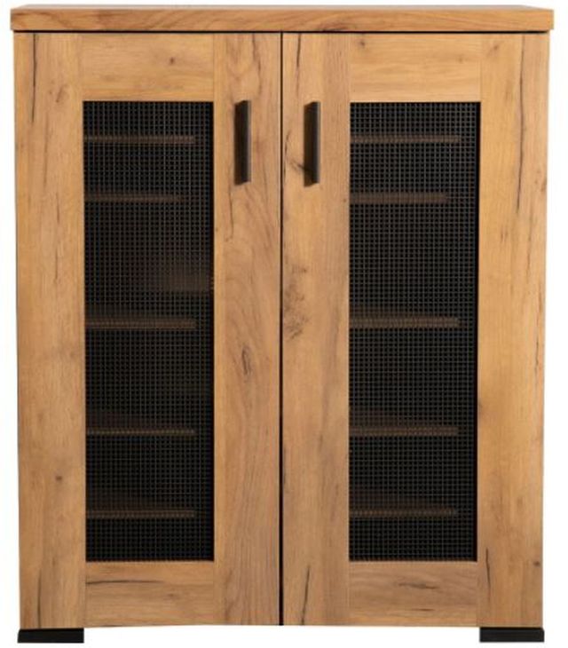 Coaster® Golden Oak Metal Mesh Door Accent Cabinet 0