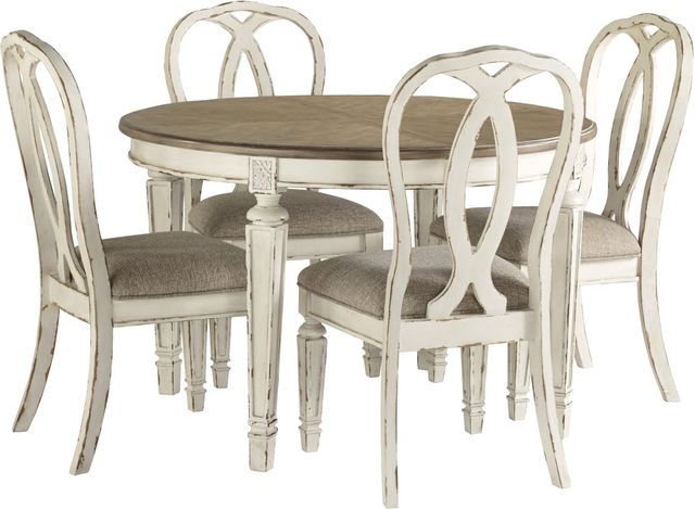 Signature Design by Ashley® Realyn Chipped White Dining Upholstered Side Chair 6