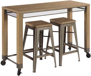 Hammary® Maya Brown Counter Console with Two Stools