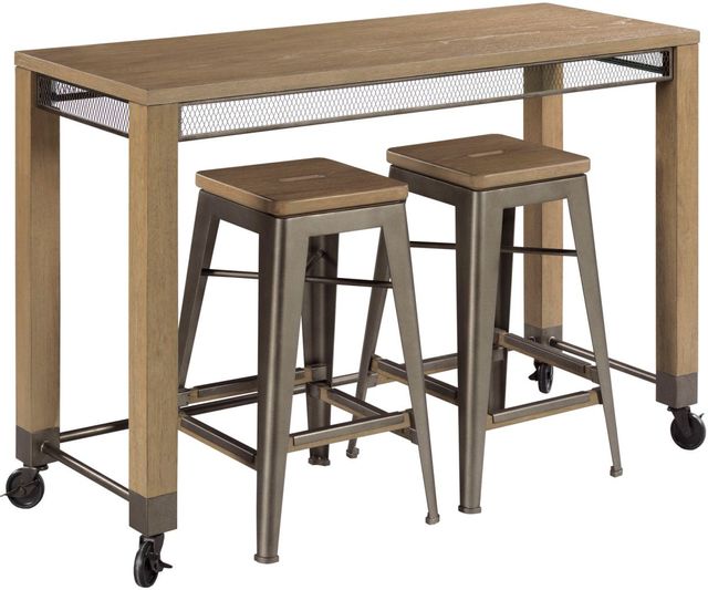 Hammary® Maya Brown Counter Console with Two Stools-0