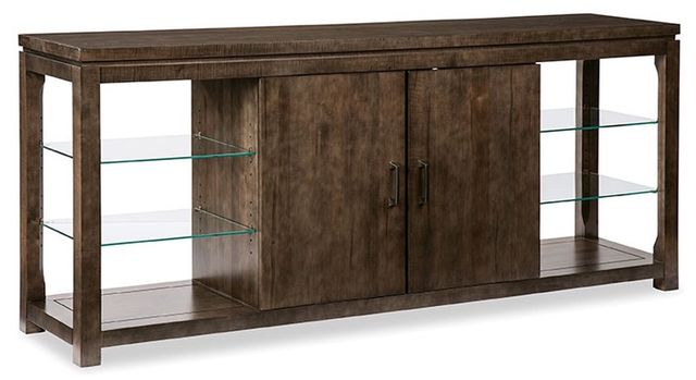 Durham Furniture Solid Accents Truffle Glass Shelf Console Cabinet