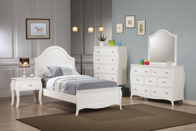 Coaster® Dominique 4-Piece White Twin Youth Panel Bedroom Set-0