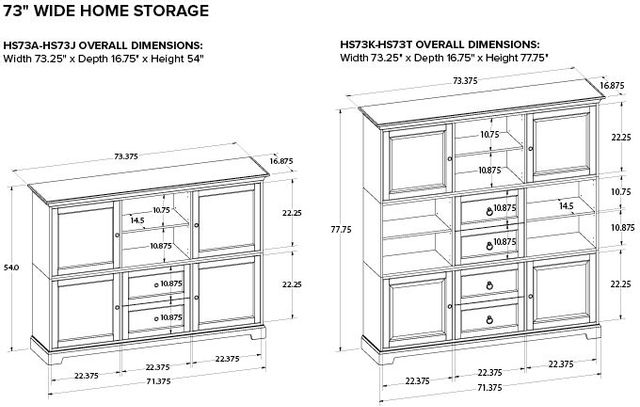 Howard Miller® Customizable 73" Home Storage Cabinet with Four Cabinets and Four Drawers-1
