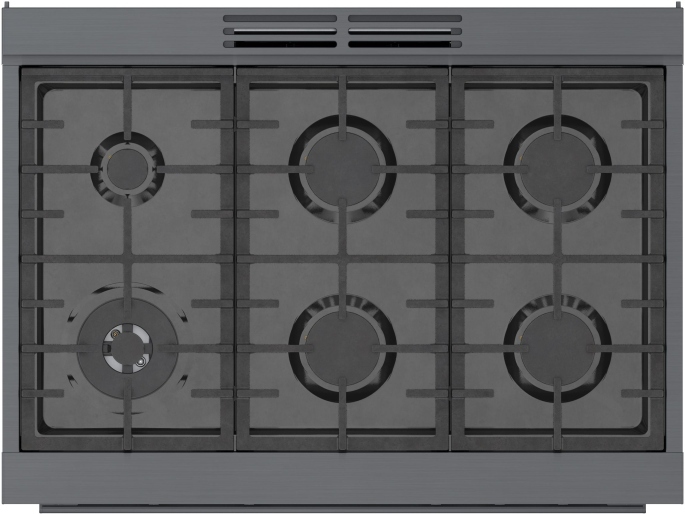 Bosch 800 Series 36" Black Stainless Steel Pro Style Gas Range | Big ...