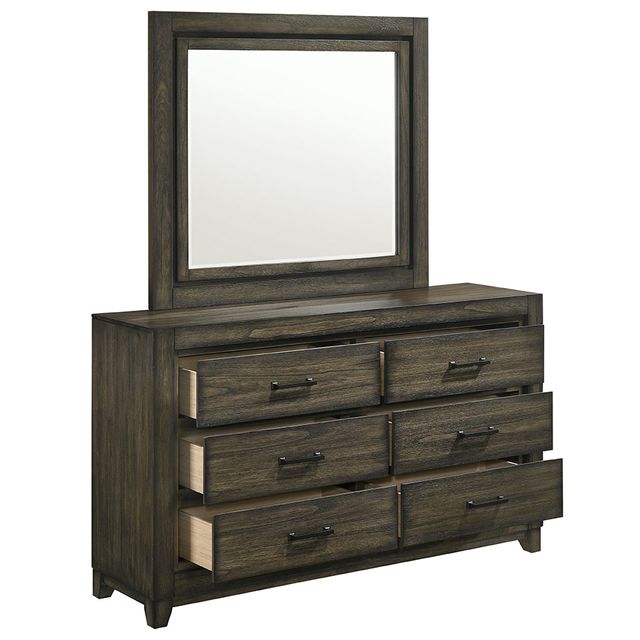 New Classic Home Furnishings Ashland Rustic Brown Dresser & Mirror-1