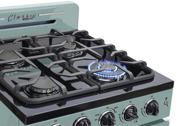 Unique® Appliances Classic Retro 24" Ocean Mist Turquoise Freestanding Natural Gas Range 5
