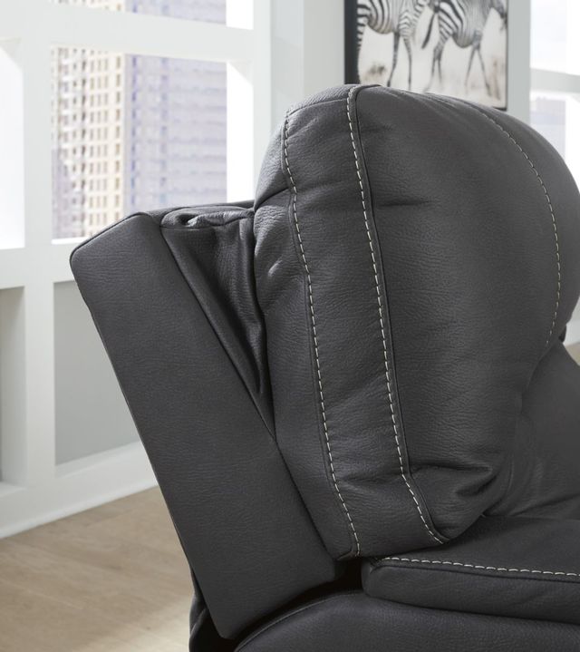 Signature Design by Ashley® Henefer Midnight Power Recliner with Adjustable Headrest 5