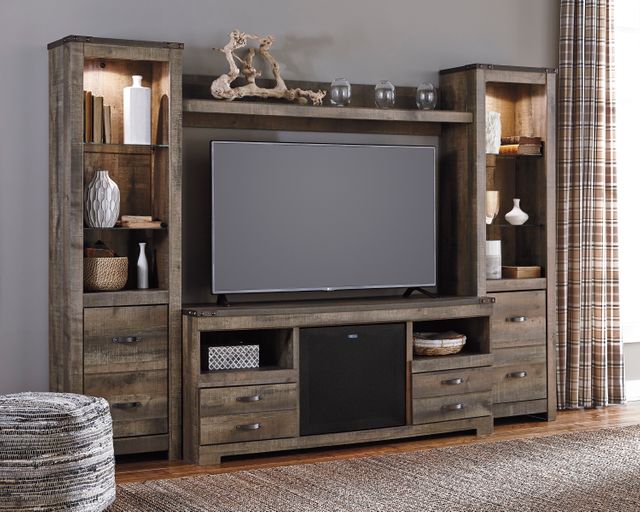 Trinell Brown LG TV Stand with Fireplace Option 6