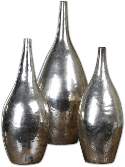 Uttermost® Rajata Antique Silver Vases