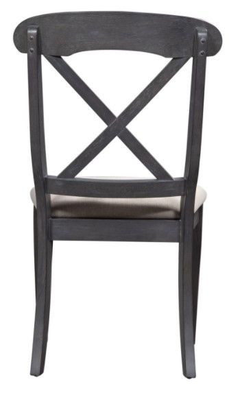 Liberty Furniture Ocean Isle Dark Gray Upholstered X Back Side Chair 3