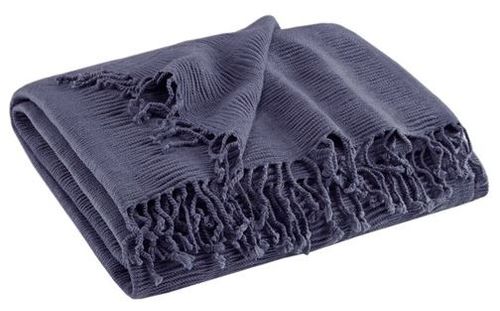 Olliix by INK+IVY Reeve Navy 50" x 60" Ruched Throw