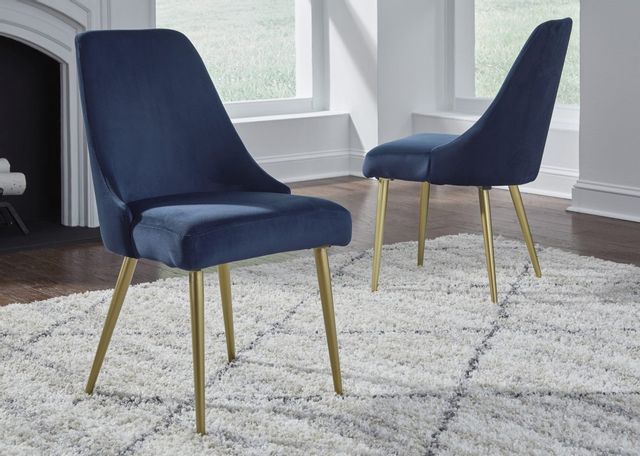 Signature Design by Ashley® Wynora Blue and Gold Dining Chair | Old ...