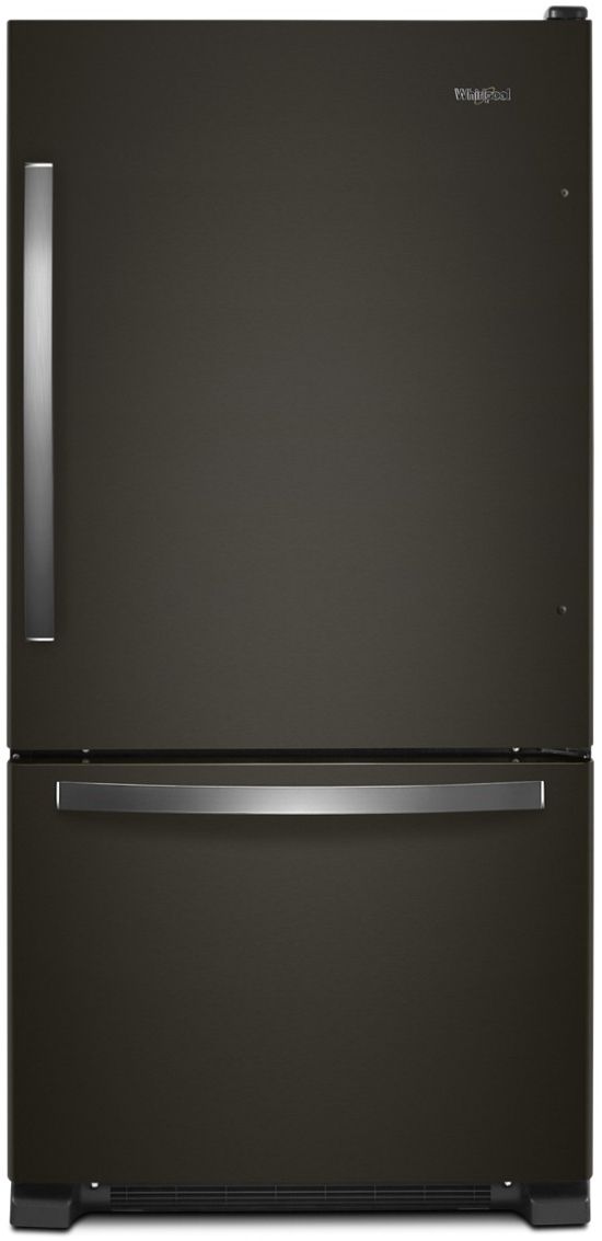 Whirlpool® 22.1 Cu. Ft. Black Stainless Steel Bottom Freezer Refrigerator