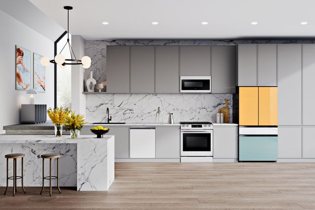 BESPOKE Yellow/White/Blue with White Kitchen | Big Sandy Superstore ...