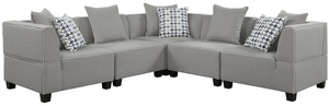Homelegance® Jayne 5-Piece Gray Sectional Sofa Set