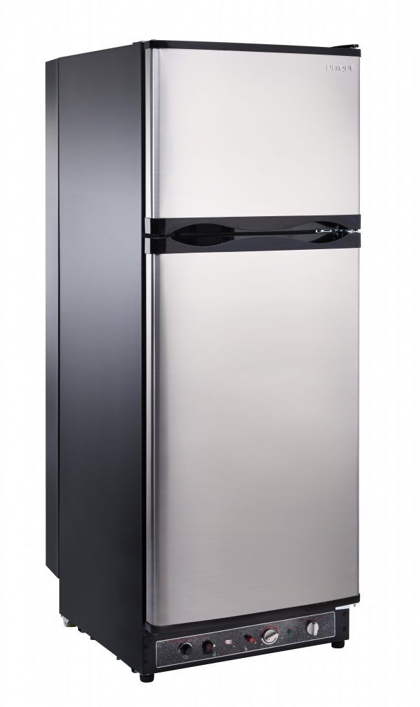 Unique® Appliances 9.7 Cu. Ft. Stainless Standard Depth Freestanding Liquid Propane Top Freezer Refrigerator 2