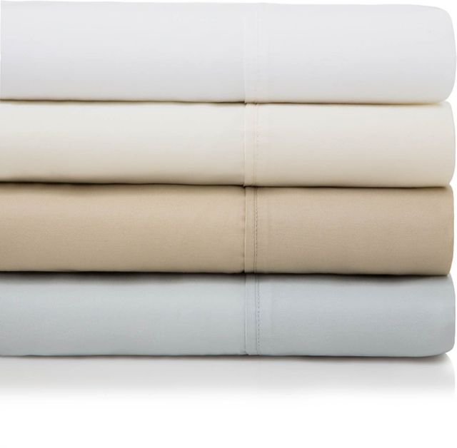 Malouf® Woven™ 600 TC Cotton Blend White Split Queen Bed Sheet Set 2